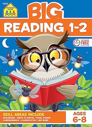 school zone big reading 1 2 workbook 320 pages ages 6 to 8 1st grade 2nd grade story order parts of speech