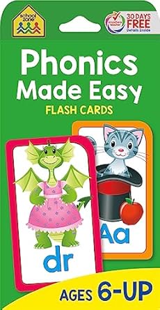 school zone phonics made easy flash cards ages 6 and up kindergarten 1st grade 2nd grade early reading short