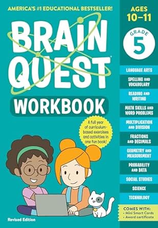 brain quest workbook 5th grade revised edition workman publishing ,bridget heos 1523517395, 978-1523517398