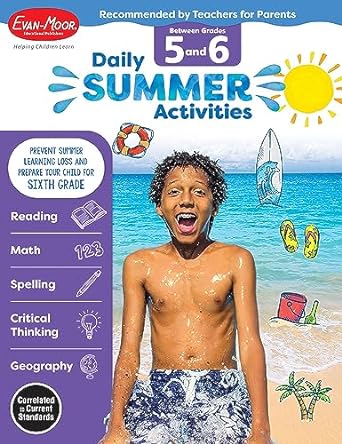 evan moor daily summer activities grade 5 6 student edition evan moor educational publishers 1629384887,