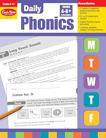 evan moor daily phonics book   grade 4 6 teacher edition evan moor educational publishers 1609634446,