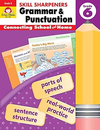 skill sharpeners grammar and punctuation grade 6 1st edition evan moor educational publishers 1629388742,