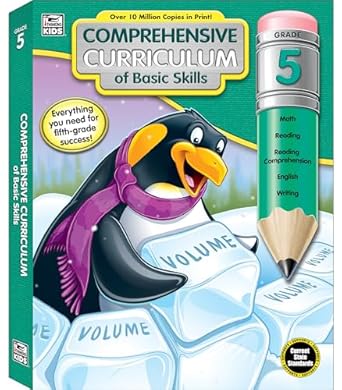 carson dellosa comprehensive curriculum of basic skills 5th grade workbooks all subjects for ages 10 11 math