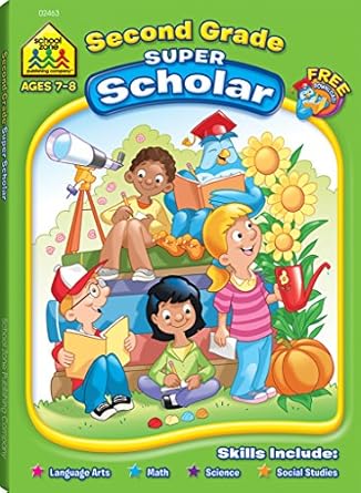 school zone second grade super scholar workbook 128 pages ages 7 to 8 2nd grade sentence and story structure