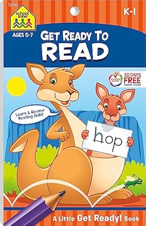 school zone get ready to read workbook ages 5 to 7 kindergarten 1st grade alphabet letter sound recognition