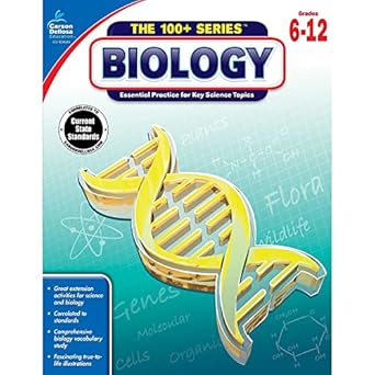 carson dellosa the 100 series biology workbook grades 6 12 science matter atoms cells genetics elements bonds