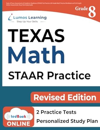 texas staar test prep 8th grade math practice workbook and full length online assessments staar study guide