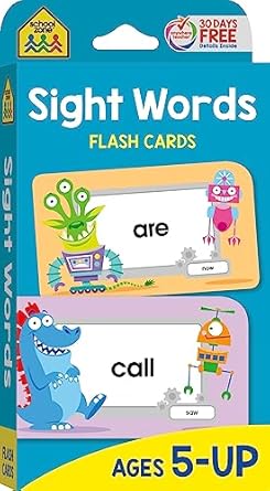 school zone sight words flash cards ages 5 and up kindergarten to 1st grade phonics beginning reading sight