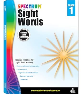 spectrum 1st grade sight words workbook ages 6 to 7 grade 1 sight words dictionary skills vocabulary builder