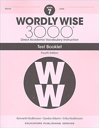 wordly wise grade 7 test booklet 1st edition kenneth hodkinson 0838877621, 978-0838877623