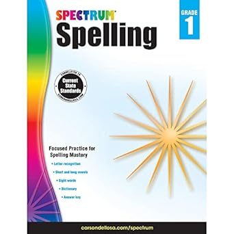 spectrum spelling workbook grade 1 ages 6 to 7 1st grade spelling workbooks phonics and handwriting practice