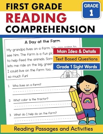 1st grade reading comprehension passages and activities workbook ages 6 to 7 comprehension questions and main