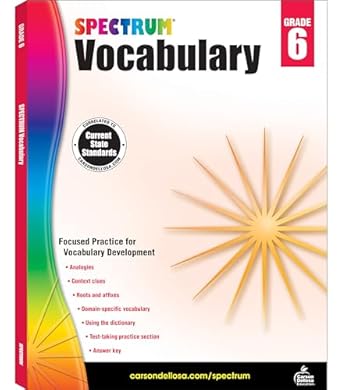 spectrum grade 6 vocabulary workbooks ages 11 to 12 6th grade vocabulary workbook vocabulary analogies