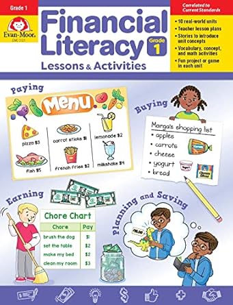 financial literacy lessons and activities grade 1 1st edition evan moor educational publishers 1645142655,