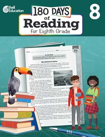 180 days of reading for eighth grade daily reading workbook for classroom and home reading comprehension and