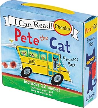 pete the cat 12 book phonics fun includes 12 mini books featuring short and long vowel sounds 1st edition