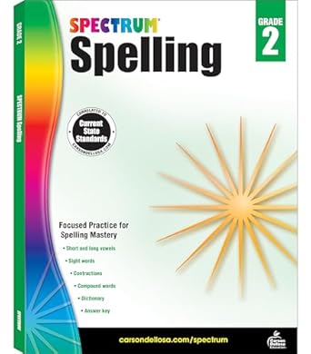 spectrum 2nd grade spelling workbook ages 7 to 8 spelling books for 2nd grade covering phonics handwriting