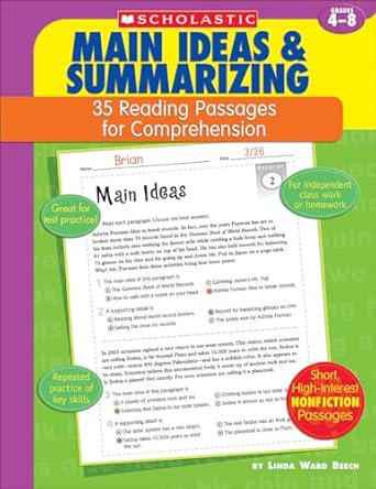 35 reading passages for comprehension main ideas and summarizing 35 reading passages for comprehension 1st