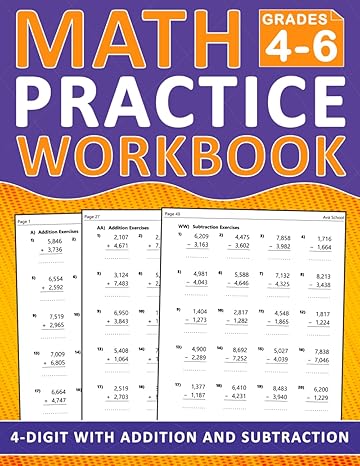 4 digit addition and subtraction workbook for grades 4 6 math practice workbook for 4th 5th grade and 6th