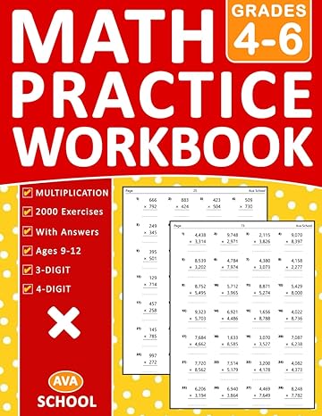 4 digit and 3 digit multiplication practice workbook for grades 4 6 multiplication math practice workbook for