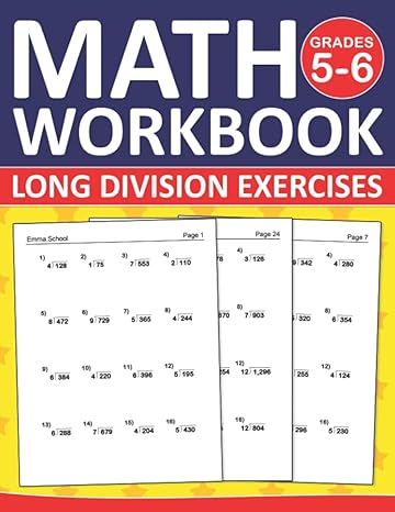 long division workbook for grades 5 6 5th and 6th grades math practice workbook long division exercises with