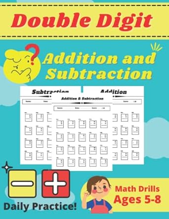 double digit addition and subtraction math practice worksheet arithmetic workbook with answers for 2nd 3rd