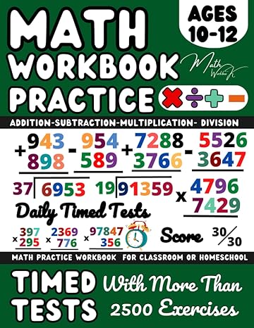 maths book for 10 12 year olds ks2 ks3 year 6 / year 7 / addition subtraction multiplication division adding