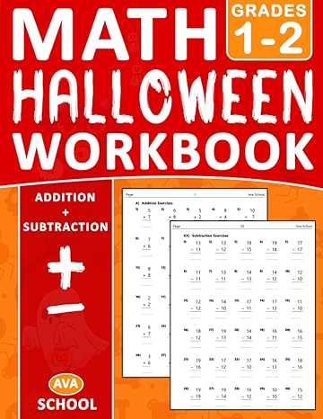 halloween math workbook for grades 1 2 with addition subtraction word problems math practice workbook for 1st