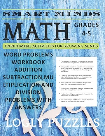 smart minds math word problems workbook for grades 4 5 addition subtraction multiplication and division