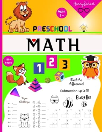 preschool math workbook early pre k mathematics learning for toddlers counting addition subtraction shapes