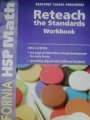 math grade 1 reteach/standards workbook harcourt school publishers math california 1st edition hsp