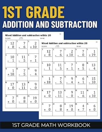 addition and subtraction workbook 1st grade math workbook addition and subtraction within 20 1st edition