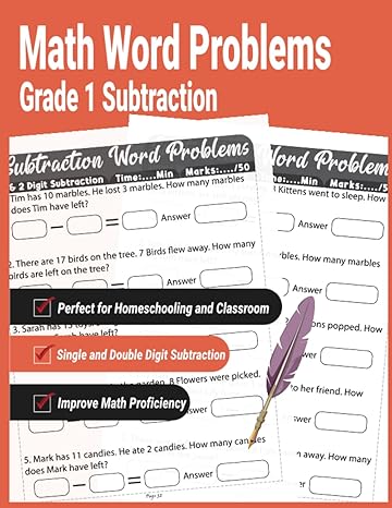 math word problems grade 1 subtraction perfect for homeschooling and classroom use to improve math