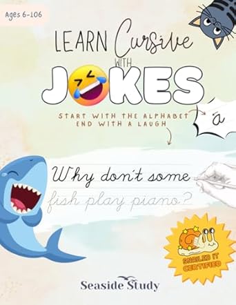 learn cursive with jokes a fun alphabet and word tracing practice for elementary kids basic cursive and