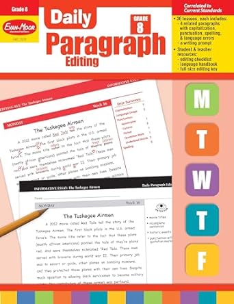 evan moor daily paragraph editing grade 8 1st edition evan moor educational publishers 1609638336,