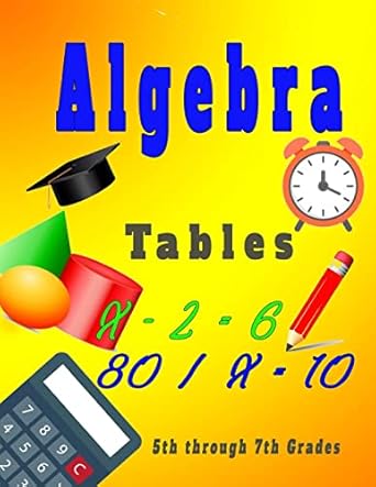 algebra tables for 5th through 7th grades 1st edition alex parker 1987736974, 978-1987736977