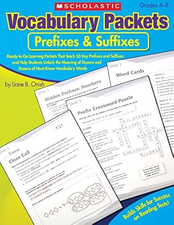 vocabulary packets prefixes and suffixes ready to go learning packets that teach 50 key prefixes and suffixes