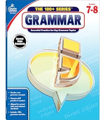 carson dellosa the 100 series grammar workbook grades 7 8 language arts 128pgs workbook edition carson