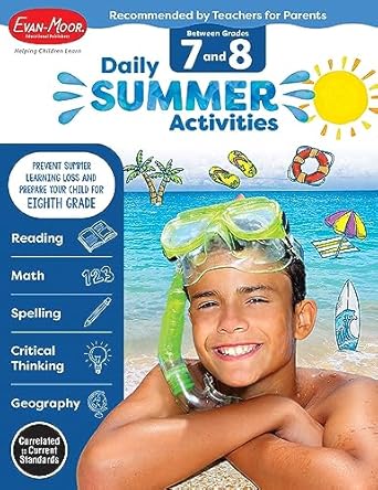 evan moor daily summer activities grade 7 8 1st edition evan moor educational publishers 1629384909,