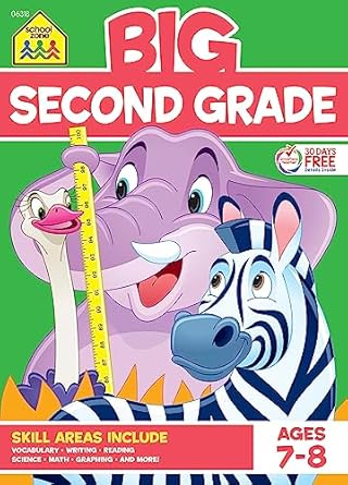 school zone big second grade workbook 320 pages ages 7 to 8 2nd grade word problems reading comprehension