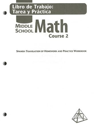 holt mathematics libro de trabajo tarea y practica holt middle school math course 2 1st edition rinehart and