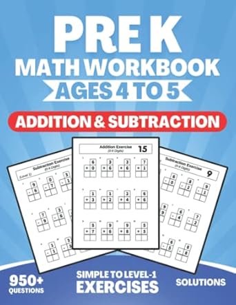 pre k math workbook ages 4 to 5 addition and subtraction kindergarten math workbook for preschool learn to