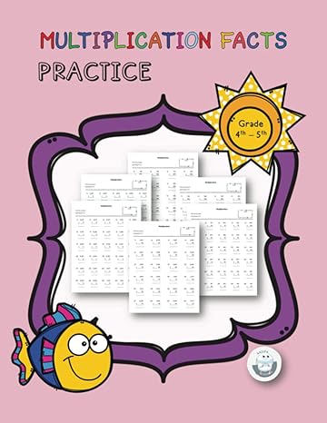 multiplication facts practice grade 4th 5th workbook for build math skills 1st edition nasipa learning