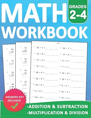 math workbook for grades 2 4 addition subtraction multiplication division exercises with answers math