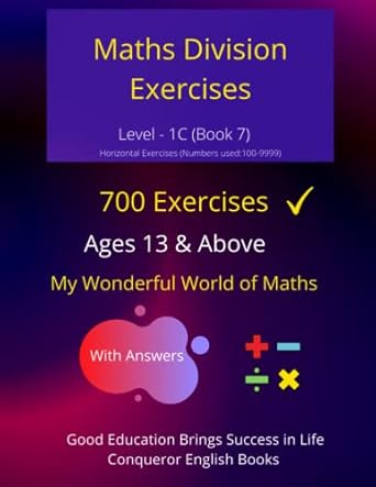 maths division exercises level 1c 50 pages of fun division exercises 1st edition janggikor wigger 3039610740,