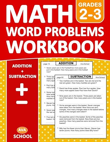 addition and subtraction word problems math workbook grades 2 3 with answers math 100 practice pages of