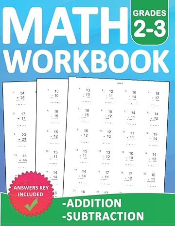 math workbook grades 2 3 addition and subtraction exercises with answers math workbook with more than 1000