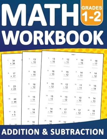 math workbook grades 1 2 addition and subtraction exercises with answers math practice workbook for 1st and