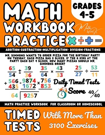 math workbook grade 4 5 addition subtraction multiplication division fractions word problem 4th grade and 5th