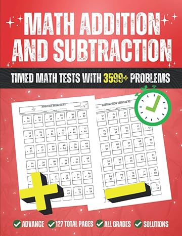 math addition and subtraction workbook double digit timed math tests for preschool and kindergarten grades 3